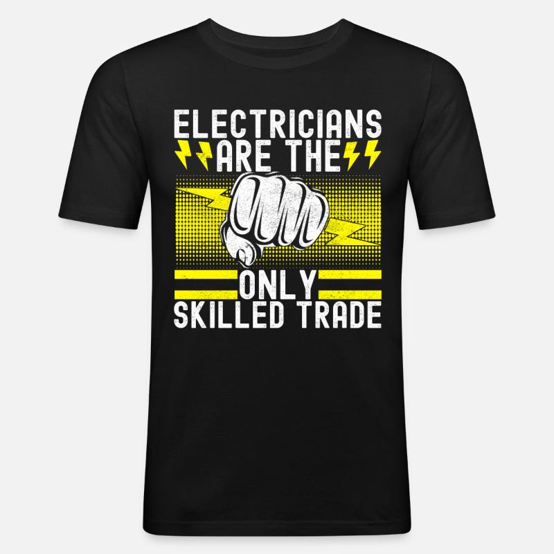 Elektriker Elektroniker - Männer Slim Fit T-Shirt - Schwarz