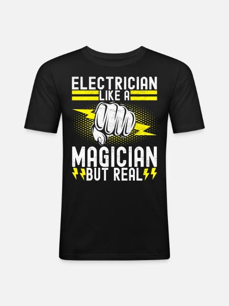 Electrician Electronics Technician - Men's Slim Fit T-Shirt - black