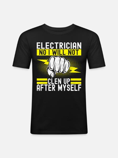 Electrician Electronics Technician - Men's Slim Fit T-Shirt - black