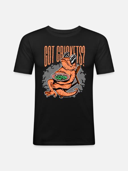 Bearded dragons got crickets? - Men's Slim Fit T-Shirt - black