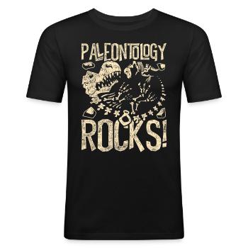 Paleontology Rocks Paläontologie Paläontologe - Männer Slim Fit T-Shirt - Schwarz - Vorne - Nik (191cm)