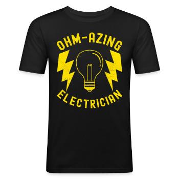 Electrician Electronics Technician - Men's Slim Fit T-Shirt - black - Front - Nik (191cm)