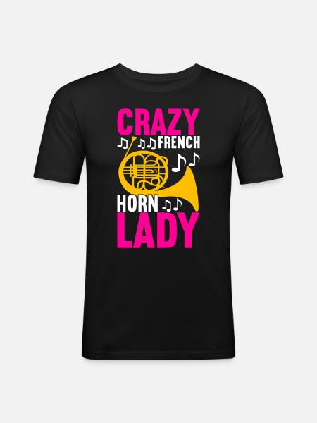Horn Brass Instrument - Men's Slim Fit T-Shirt - black