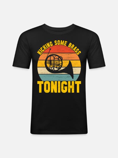 Horn Brass Instrument - Men's Slim Fit T-Shirt - black
