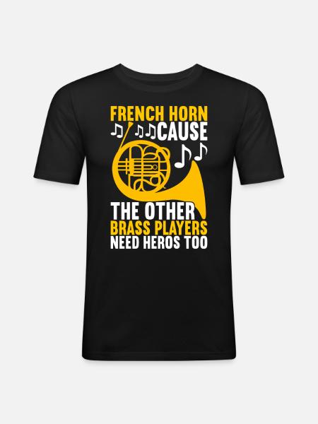 Horn Brass Instrument - Men's Slim Fit T-Shirt - black