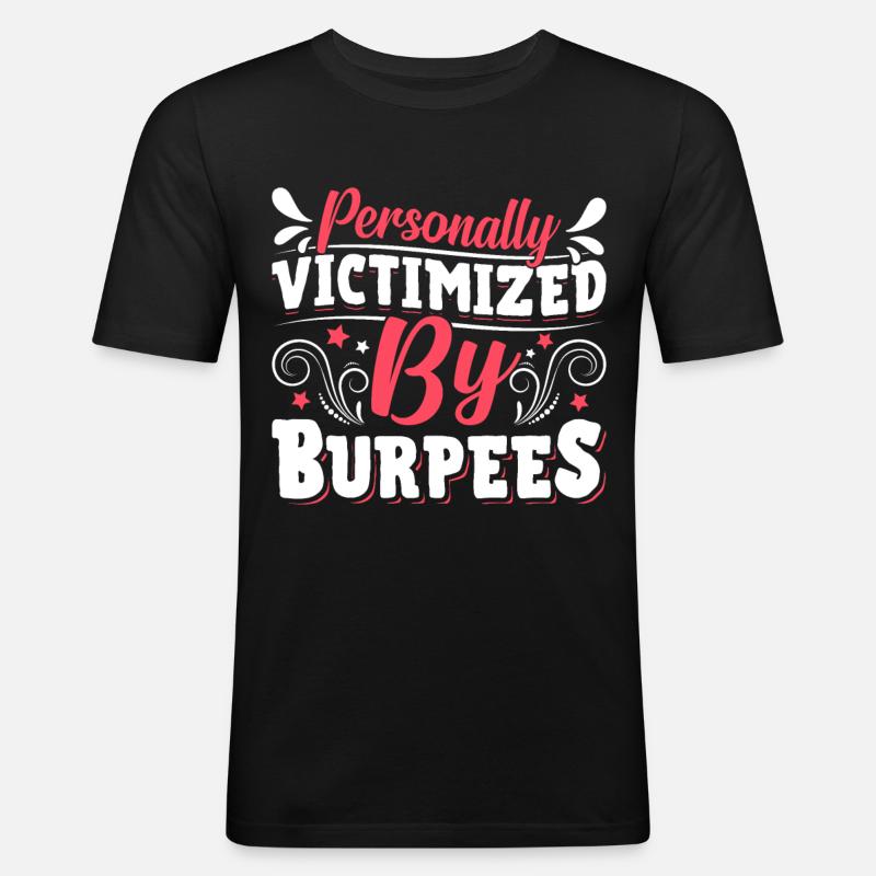 Burpees Übungen Workout - Männer Slim Fit T-Shirt - Schwarz