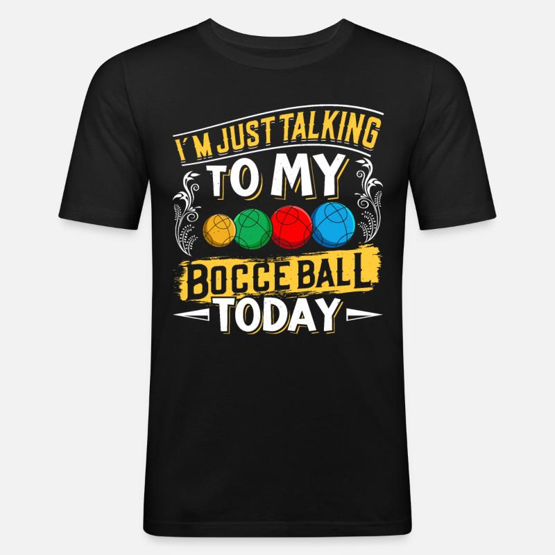 Funny Bocce Game - Männer Slim Fit T-Shirt - Schwarz
