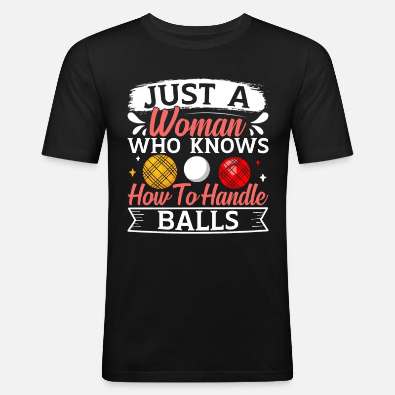 Funny Bocce Game - Männer Slim Fit T-Shirt - Schwarz