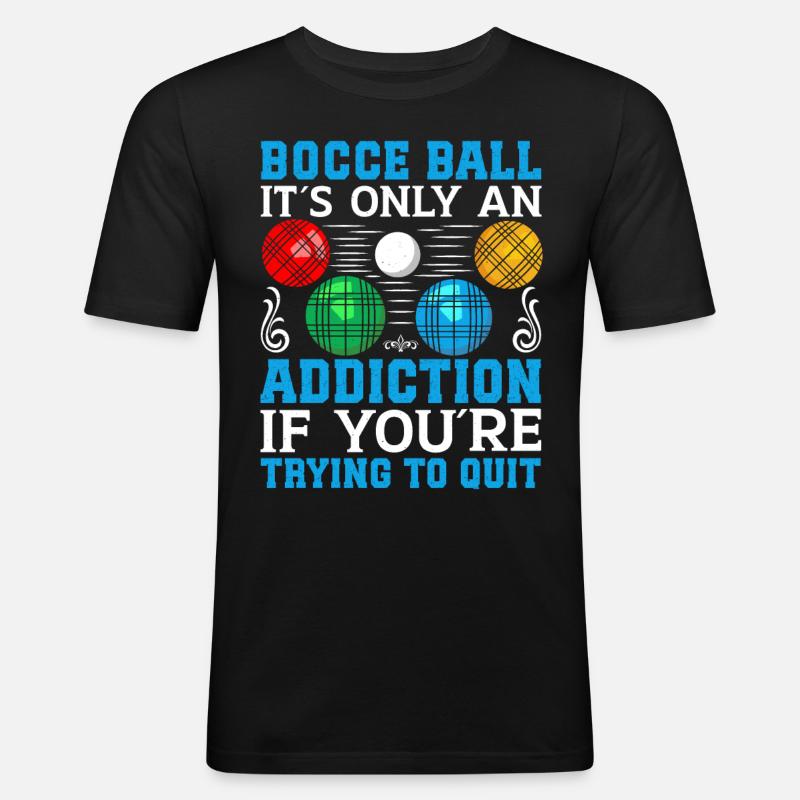 Funny Bocce Game - Männer Slim Fit T-Shirt - Schwarz
