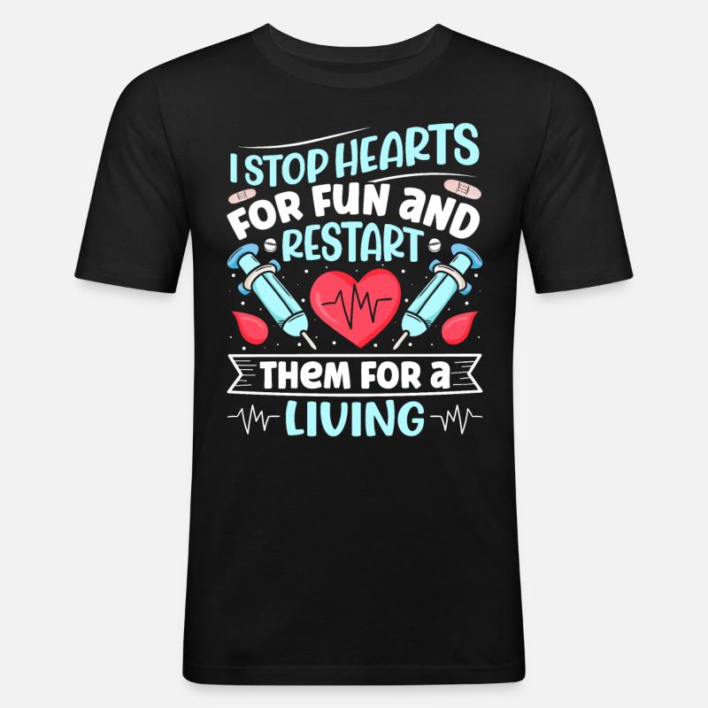Nursing Assistent Design - Männer Slim Fit T-Shirt - Schwarz