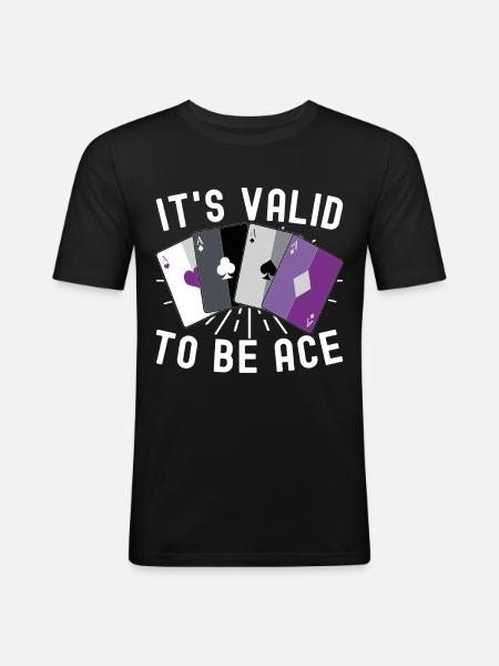 Asexuel Ace - Männer Slim Fit T-Shirt - Schwarz