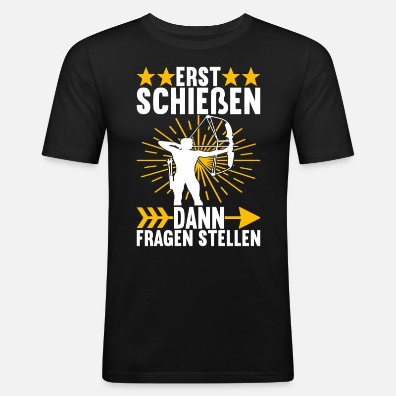 Bogenschießen Bogenschütze - Männer Slim Fit T-Shirt - Schwarz