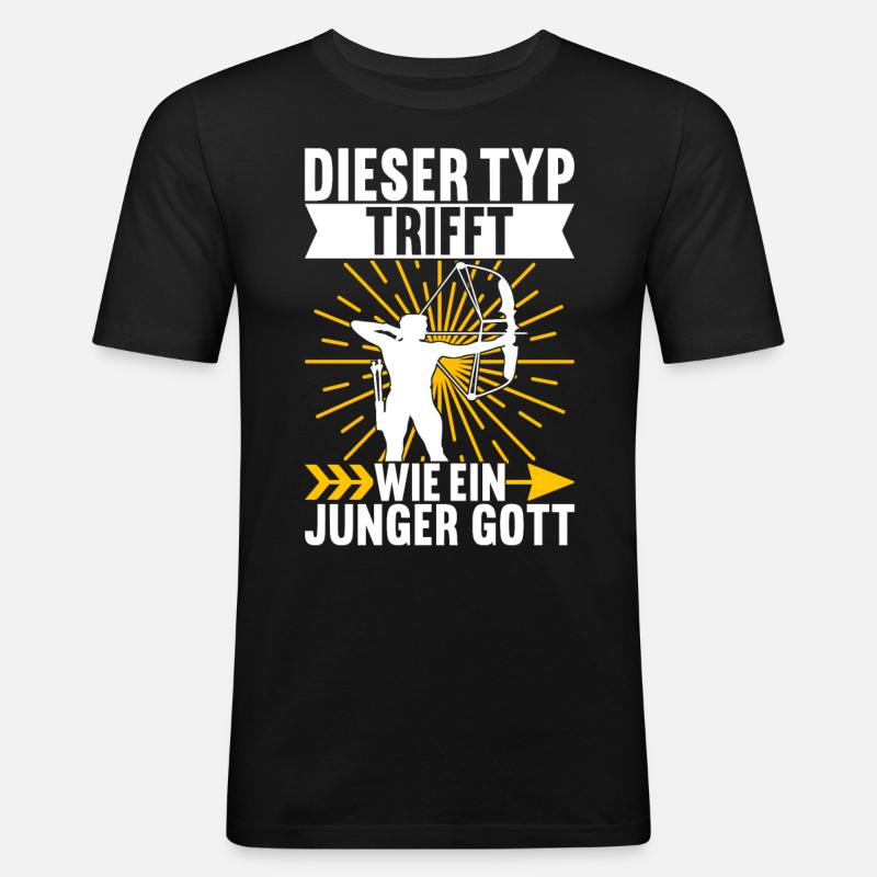 Bogenschießen Bogenschütze - Männer Slim Fit T-Shirt - Schwarz