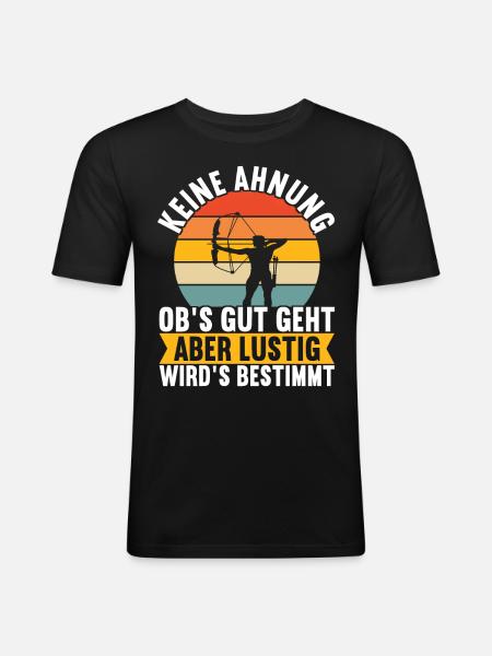 Bogenschießen Bogenschütze - Männer Slim Fit T-Shirt - Schwarz