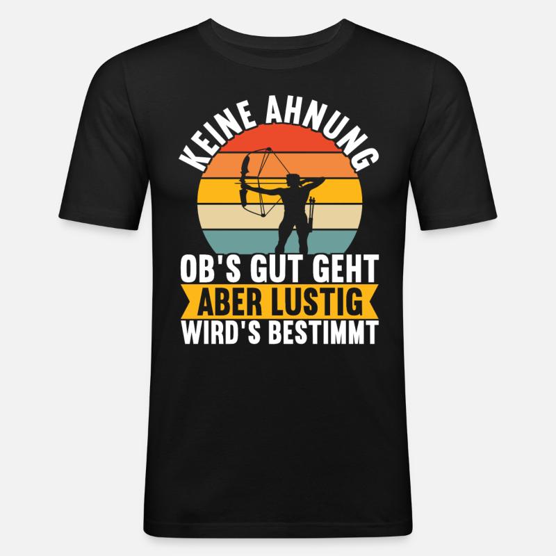 Bogenschießen Bogenschütze - Männer Slim Fit T-Shirt - Schwarz