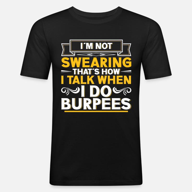 Burpees Übungen Workout - Männer Slim Fit T-Shirt - Schwarz