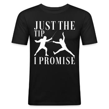 Fechten Fechtsport - Männer Slim Fit T-Shirt - Schwarz - Vorne - Nik (191cm)