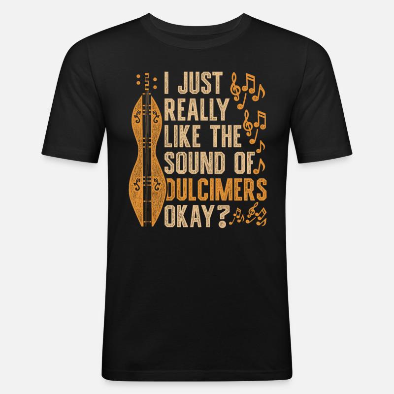 Dulcimer Dulcimore Doucemore - Männer Slim Fit T-Shirt - Schwarz
