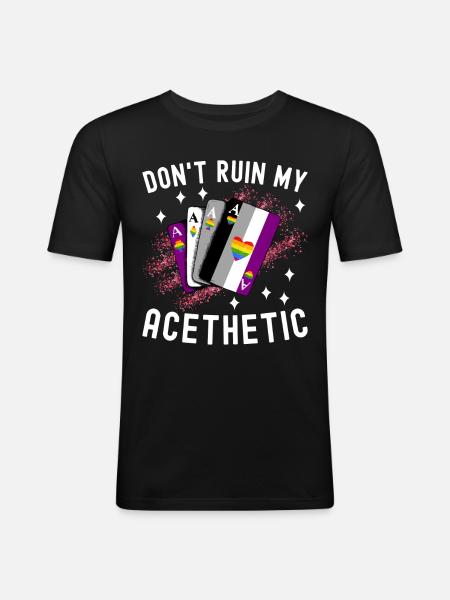 As asexué - T-shirt près du corps Homme - noir