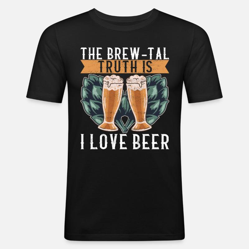 Bierbrauer Bier Brauen - Männer Slim Fit T-Shirt - Schwarz