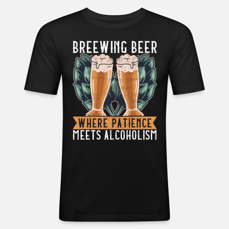 Bierbrauer Bier Brauen - Männer Slim Fit T-Shirt - Schwarz