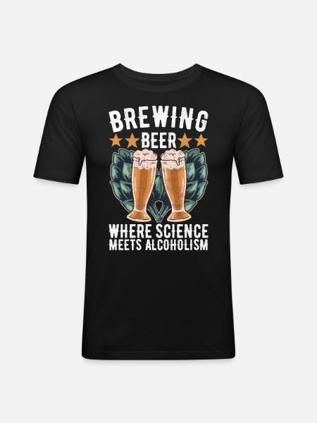 Beer Brewer Beer Brewing - Men's Slim Fit T-Shirt - black