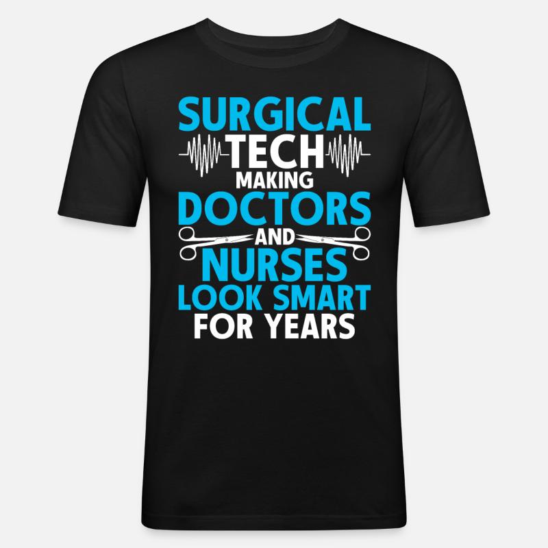 Chirurgischer Assistent Surgical Tech - Männer Slim Fit T-Shirt - Schwarz