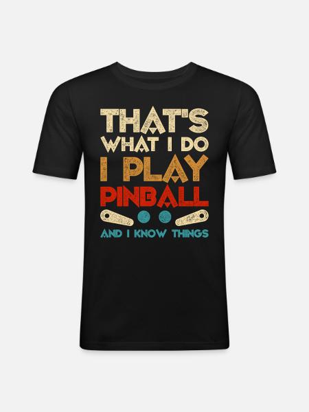 Pinball pinball player - Men's Slim Fit T-Shirt - black