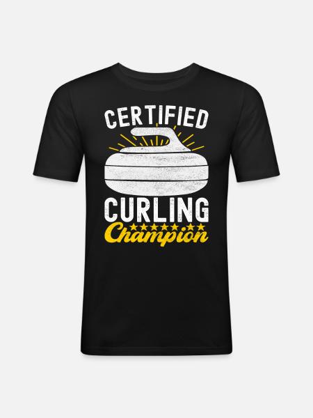 Curling Curling players - Men's Slim Fit T-Shirt - black