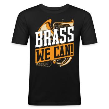 Euphonium Euphoniste Laiton Nous pouvons! - T-shirt près du corps Homme - noir - Devant - Nik (191cm)