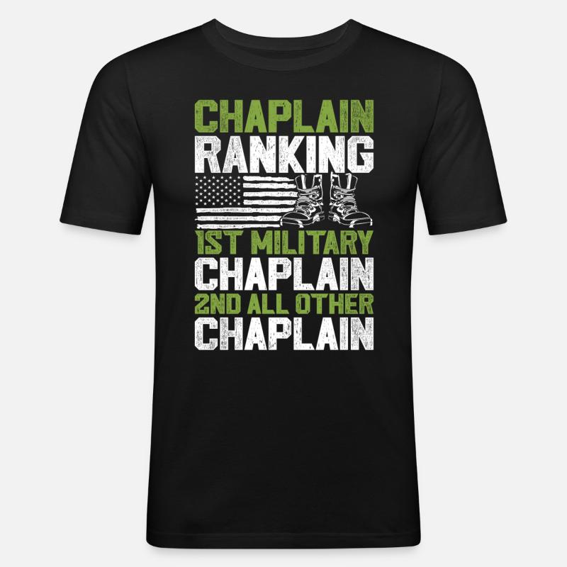 chaplain, chaplain, cleric - Men's Slim Fit T-Shirt - black