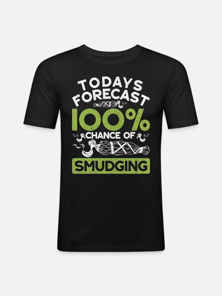 Smudging Wohnung Ausräuchern - Männer Slim Fit T-Shirt - Schwarz