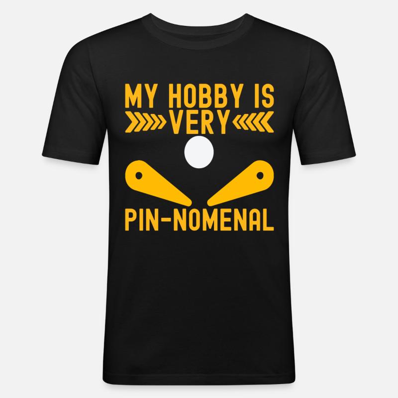 Pinball Flipper - Männer Slim Fit T-Shirt - Schwarz