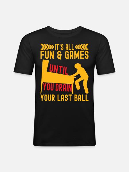 Pinball Flipper - T-shirt près du corps Homme - noir