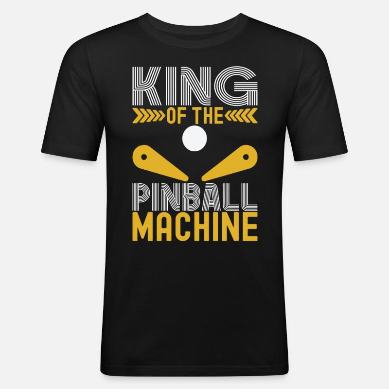 Pinball Flipper - Männer Slim Fit T-Shirt - Schwarz