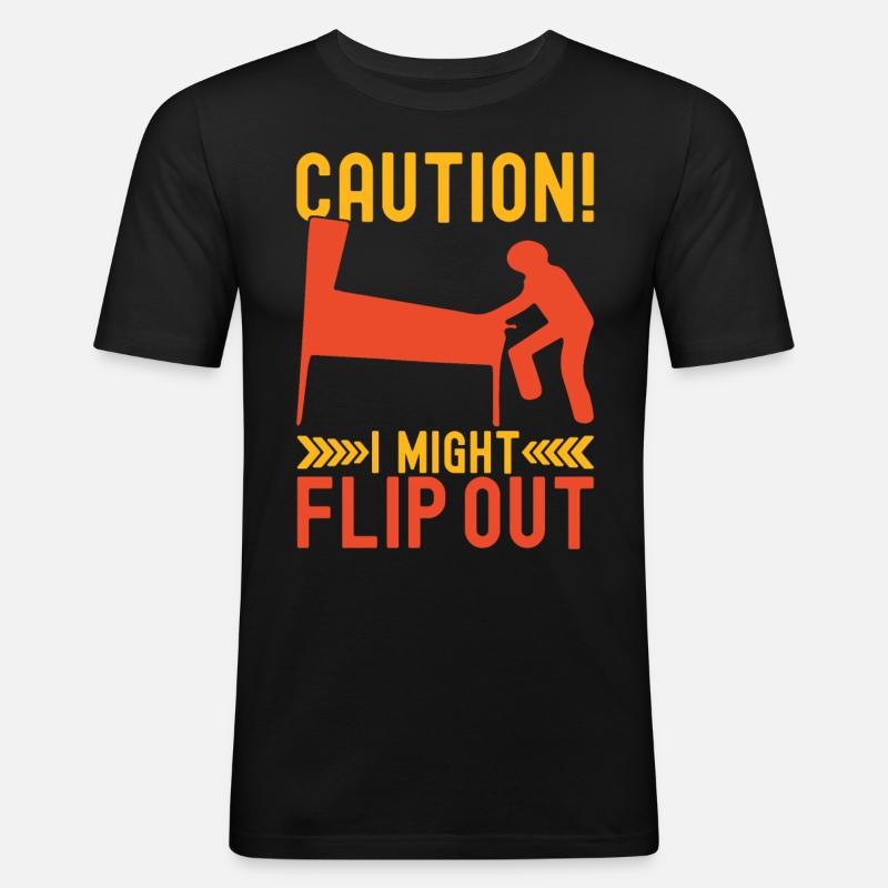 Pinball Flipper - Männer Slim Fit T-Shirt - Schwarz
