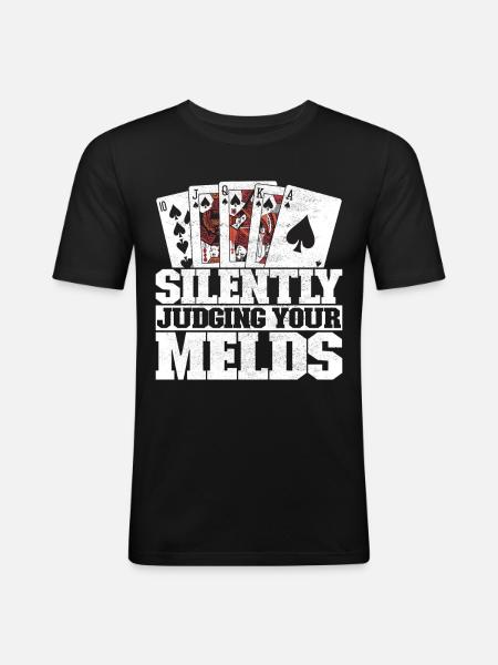 Binocular Pinochle - Men's Slim Fit T-Shirt - black