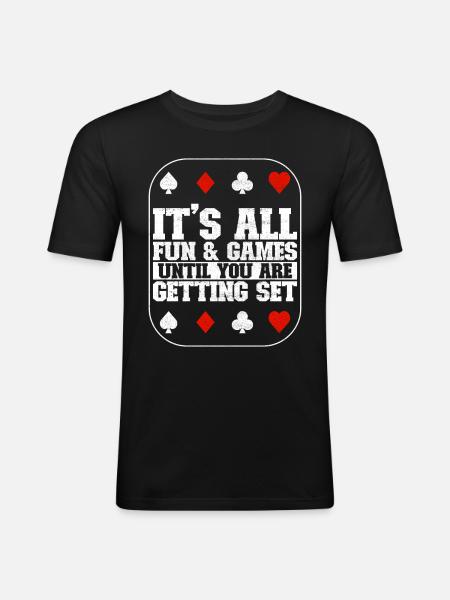 Binocular Pinochle - Men's Slim Fit T-Shirt - black