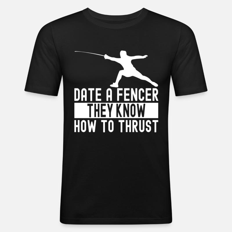 Fechten Fechtsport - Männer Slim Fit T-Shirt - Schwarz