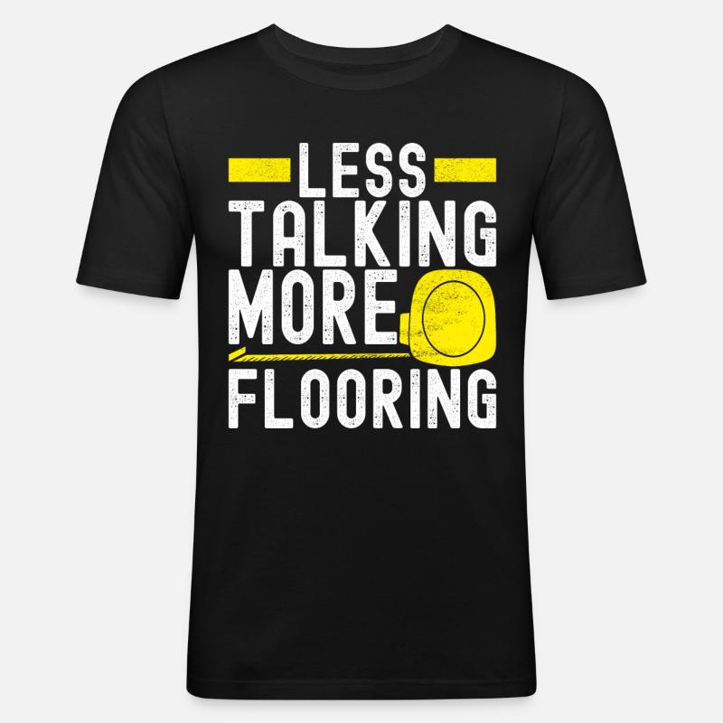 Fliesenleger Bodenleger - Männer Slim Fit T-Shirt - Schwarz