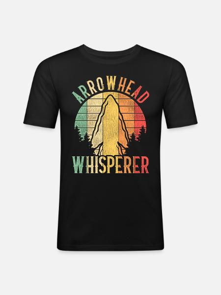 Pfeilspitzen Speerspitze Arrowhead Whisperer - Männer Slim Fit T-Shirt - Schwarz