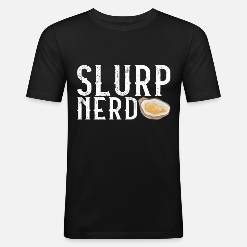 Austern Austernliebhaber - Männer Slim Fit T-Shirt - Schwarz