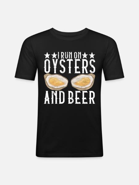 Oysters Oyster Lovers - Men's Slim Fit T-Shirt - black