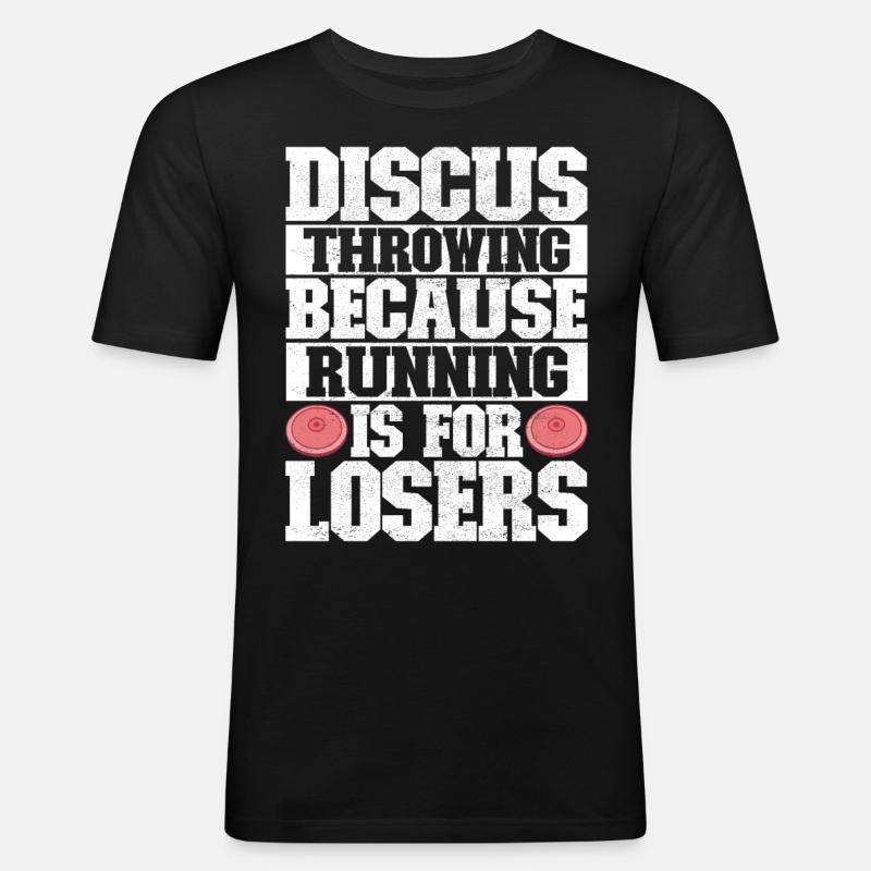 Diskuswerfer Diskuswerfen - Männer Slim Fit T-Shirt - Schwarz