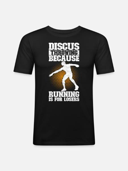 Diskuswerfer Diskuswerfen - Männer Slim Fit T-Shirt - Schwarz