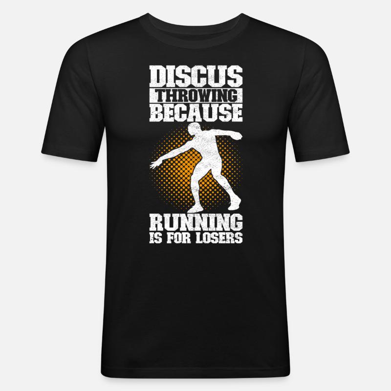 Diskuswerfer Diskuswerfen - Männer Slim Fit T-Shirt - Schwarz