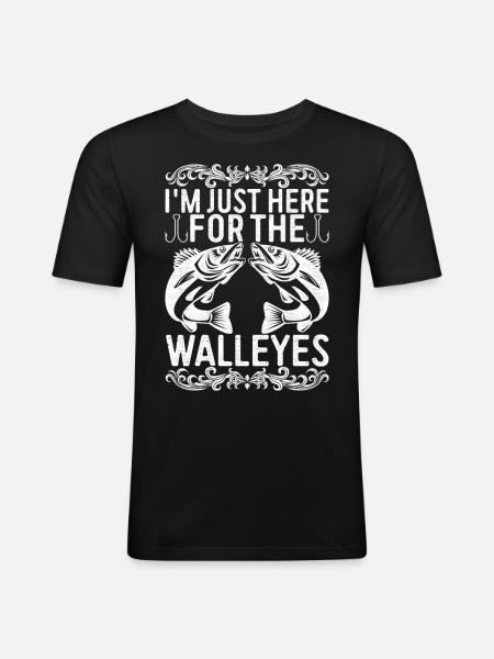 Walleye Fishing Angler - Men's Slim Fit T-Shirt - black