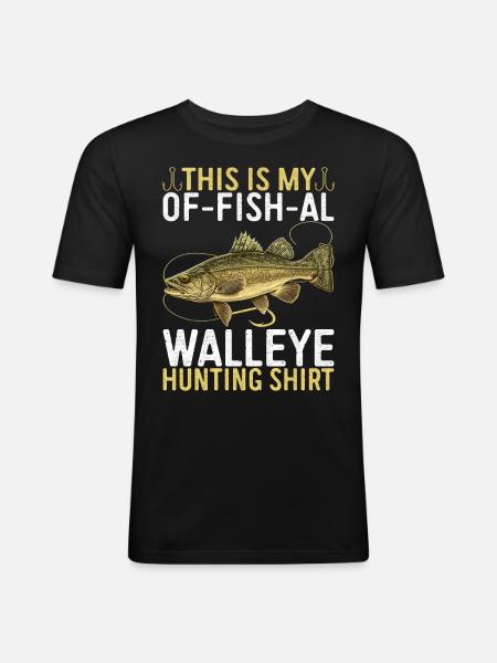 Walleye Fishing Angler - Men's Slim Fit T-Shirt - black