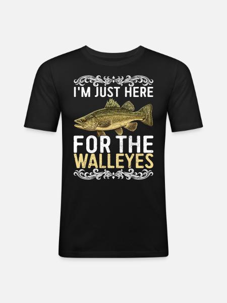 Walleye Fishing Angler - Men's Slim Fit T-Shirt - black