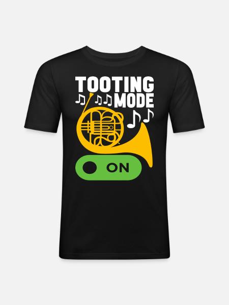 Horn Brass Instrument - Men's Slim Fit T-Shirt - black